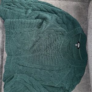 Express - Green Cable Knit Sweater